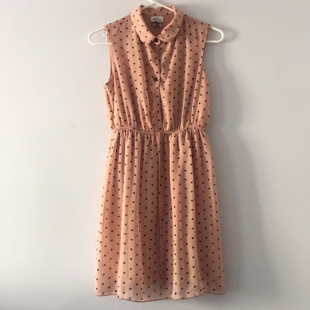 Pink/ black Polkadotted dress